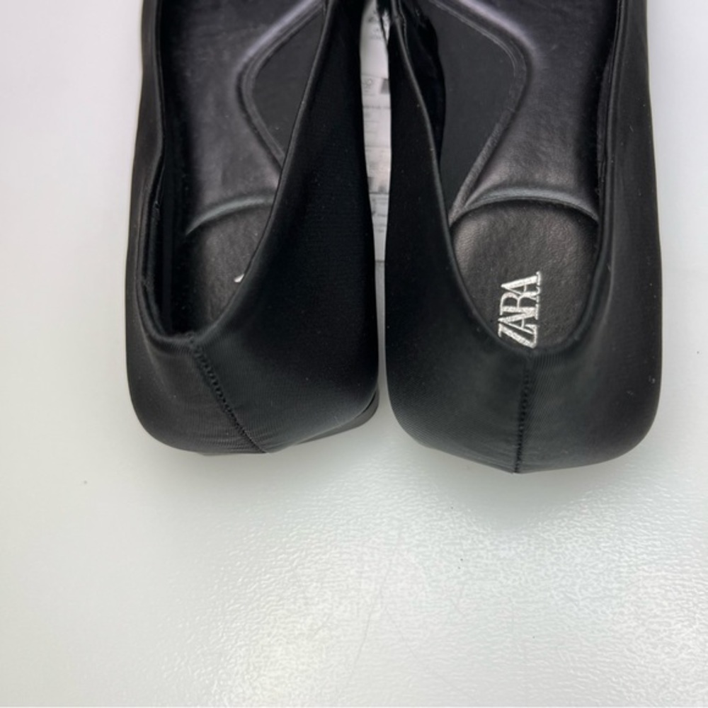 Zara Ballet Flats Decorated With Bow Black Balletcore 38 EUR 7.5 USA 7 1/2 - Picture 4 of 8